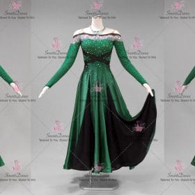 Green Flower Harmony Latin Dance Outfits Rumba Clothing LD-SG2307