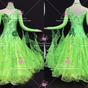 Green Hand-Tailored Tango Ballroom Dance Dresses Prom Dance Dress BD-SG4614