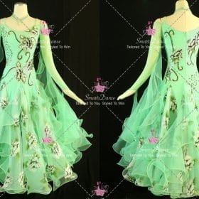 Green Made-To-Measure Waltz Competition Dance Costumes Dress Dance BD-SG4628