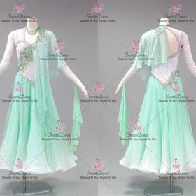Green Plus Size Ballroom Competition Custom Dance Costume BD-SG4309