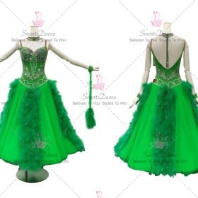 Green Professional Ballroom Dance Dress Lace Outfits BD-SG3446
