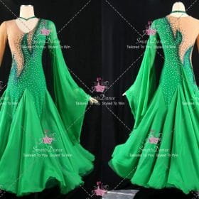 Green Viennese Waltz Dance Dress Costumes Contemporary Dance Dress BD-SG4557