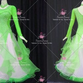 Green Viennese Waltz Dancer Costume Dance Dresses For Teens BD-SG4563