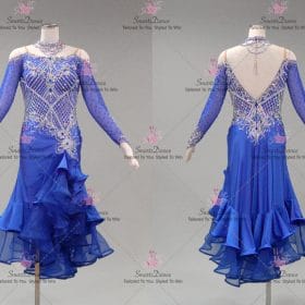Juniors Blue Latin Dancing Dress Latin Gown Jive Bolero Dance Outfits LD-SG2287