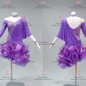 Juniors Purple Latin Dancing Dress Latin Gown Mambo Chacha Dance Dresses LD-SG2251