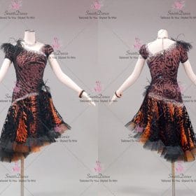 Juvenile Animal And Black Latin Dancing Dress Latin Gown Tango Swing Dance Dresses LD-SG2256