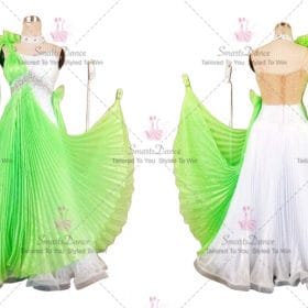 Juvenile Ballroom Competition Dress For Sale Dance Outfits Green and White BD-SG3857