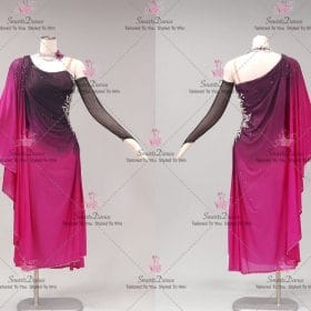 Juvenile Black And Pink Latin Dancing Dress Latin Gown Jive Bolero Dance Clothes LD-SG2280