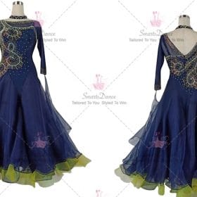 Ladies Ballroom Competition Dress For Sale Dance Clothing Blue and Green BD-SG3873