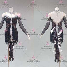 Ladies Black And White Latin Dancing Dress Latin Gown Tango Swing Dance Wear LD-SG2284