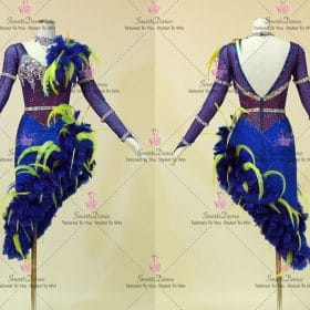 Ladies Blue And Purple Latin Dancing Dress Latin Gown Bachata Flamenco Dance Clothes LD-SG2260