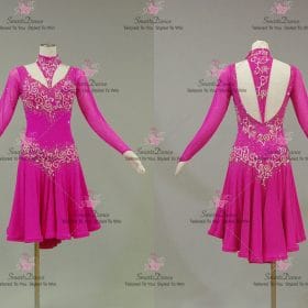 Ladies Pink Latin Dancing Dress Latin Gown Jive Bolero Dance Dresses LD-SG2266