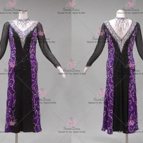 Modern Black And Purple Flower Latin Dance Costumes Salsa Dancer Wear LD-SG2208