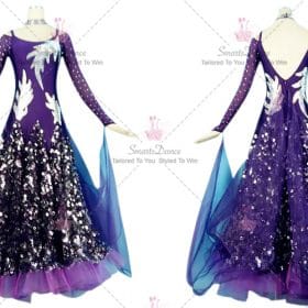Multicolor Female Dancer Ballroom Gowns Rhinestones Lace BD-SG3844