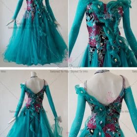 Multicolor Juniors Crystal Applique Ballroom Costumes Foxtrot BD-SG3720