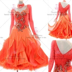 Orange Affordable Hand-Tailored Sparkling Ballroom Dancer Costumes BD-SG3944