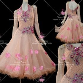 Orange Applique Crystal Custom Dance Costumes Dresses For Dancing BD-SG4399