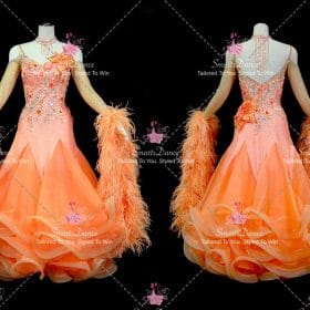Orange Ballroom Competitive Dance Costumes Prom Dance Dresses BD-SG4472