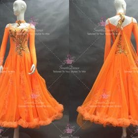 Orange Ballroom Smooth Competition Dress Swing BD-SG3593