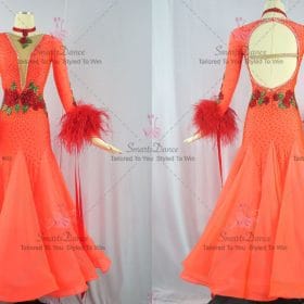 Orange Ballroom Standard Competition Dress Performance BD-SG3638