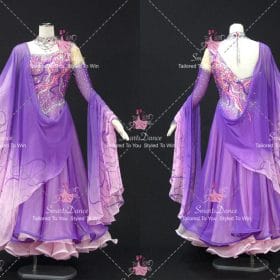 Pink And Purple Ballroom Competition Dance Competition Costume Dancing Dress BD-SG4505