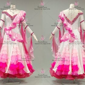 Pink And White Elegant Ballroom Smooth Dancing Queen Dresses BD-SG4295