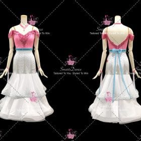 Pink And White Foxtrot Competition Dance Costume Praise Dance Dresses BD-SG4535