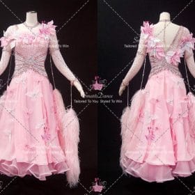 Pink Applique Crystal Costumes For Dance School Dance Dresses BD-SG4444