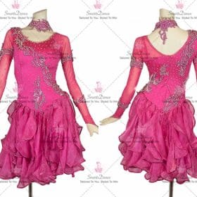 Pink Applique Formal Latin Dance Dresses Tango Skirt LD-SG2346