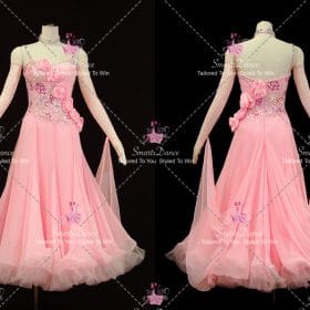 Pink Applique Rhinestones Ballroom Dance Dresses Prom Dance Dress BD-SG4454
