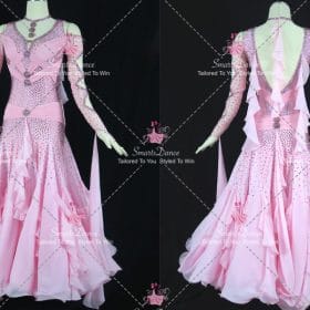Pink Applique Swarovski Competitive Dancing Costumes Dance Dress Costume BD-SG4434