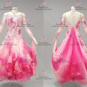 Pink Ballroom Dancing Dresses Dance Dresses For Middle Schoolers Ballroom Smooth Gowns BD-SG4363