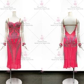 Pink Beads Latin Dance Dress Swing Dancesport Skirt LD-SG1970