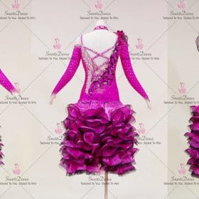 Pink Chiffon Fashion Latin Dance Wear Tango Skirt LD-SG2304