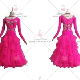 Pink Female Dancing Ballroom Clothing Rhinestones Flower BD-SG3796