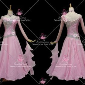 Pink Flower Rhinestones Dance Costume Dress For Homecoming Dance BD-SG4430