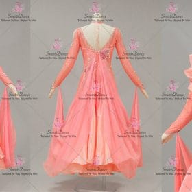Pink Flower Swarovski Dance Dresses For Middle Schoolers Ballroom Dancing Dresses BD-SG4395