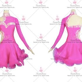 Pink Flower Wedding Latin Dance Outfits Paso Doble Costumes LD-SG2357