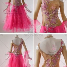 Pink Girls Swarovski Chiffon Ballroom Costumes Performance BD-SG3728