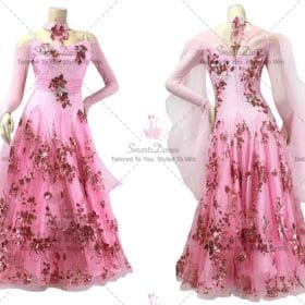 Pink Juvenile Swarovski Lace Ballroom Costumes Swing BD-SG3779