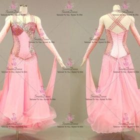 Pink Middle School Dance Dresses Dance Performance Costumes Ballroom Smooth Outfits BD-SG4383