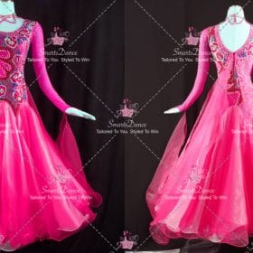 Pink Performance Dance Dresses For Middle Schoolers Ballroom Dancing Dresses BD-SG4555