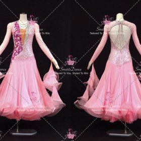 Pink Satin Swarovski Dance Dress Costume Dresses For Dances BD-SG4446