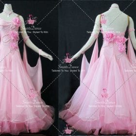 Pink Tailored Performance Rhinestone Dance Costumes Ballroom Dance Dress BD-SG4609