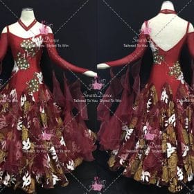 Pink Tailored Viennese Waltz Dress For Dance Praise Dance Dress BD-SG4617