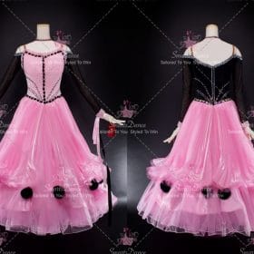 Pink Wedding Ballroom Dance Dress Chiffon Clothes BD-SG3395