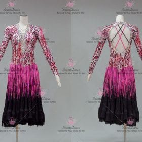 Plus Size Black And Pink Chiffon Latin Dance Clothes Samba Dancing Outfits LD-SG2225