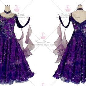 Purple Affordable Bespoke Sparkling Ballroom Dancesport Clothes BD-SG3932