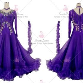 Purple Affordable Made To Order Formal Ballroom Dancer Clothing BD-SG3929