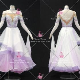 Purple And White Ballroom Competition Prom Dance Dresses Homecoming Dance Dress BD-SG4517